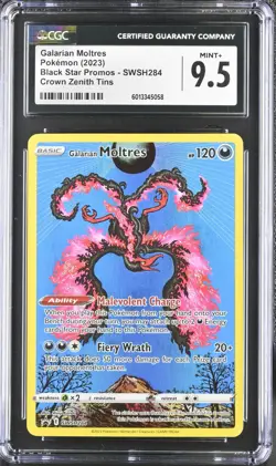 2023 Pokemon Crown Zenith Galarian Moltres Tin Promo Holo SWSH284 CGC 9.5 - Image 1