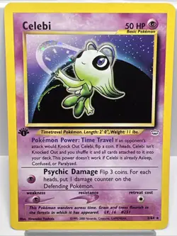 Celebi 3/64 Neo Revelation 1st Edition Rare Holo Pokemon Card 2000. NM - Image 1