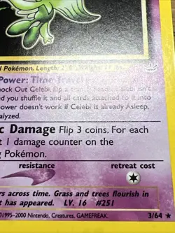 Celebi 3/64 Neo Revelation 1st Edition Rare Holo Pokemon Card 2000. NM - Image 11