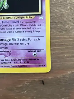 Celebi 3/64 Neo Revelation 1st Edition Rare Holo Pokemon Card 2000. NM - Image 6