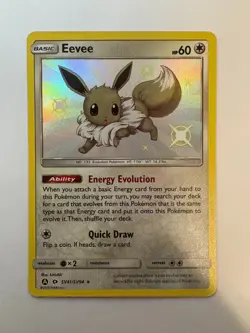 Eevee SV41/SV94 - Pokemon Hidden Fates Sun & Moon Shiny Rare Card - Image 1