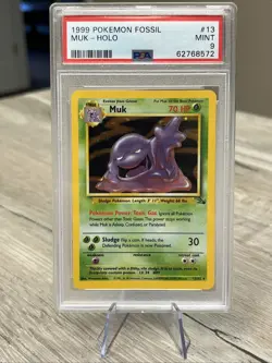 1999 Pokemon Fossil Muk 13/62 - Holo - PSA GRADED 9 Mint Card TCG - Image 1