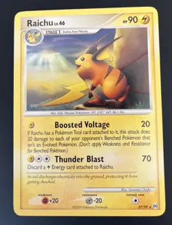 PokÃ©mon TCG Raichu Rare Card 27/99 Arceus 2009 - NM - Image 1