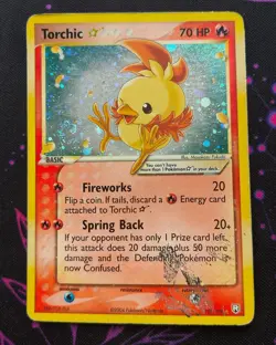 2004 Pokemon Gold Star Torchic Holo Ex Team Rocket Returns  / Holo swirl MP - Image 1