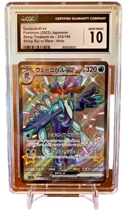 CGC 10 Quaquaval ex 325/190 Pokemon 2023 Sv4a: Shiny Treasure Ex Holo (Japanese) - Image 1