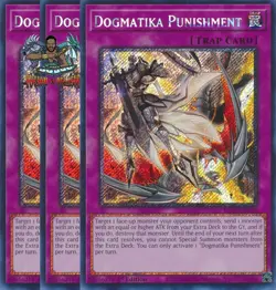 Yugioh! 3x Dogmatika Punishment RA01-EN076 Platinum Secret Rare 1st Ed NM - Image 2