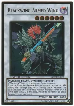 Yugioh! LP Blackwing Armed Wing - GLD3-EN039 - Gold Rare - Limited Edition Light - Image 2