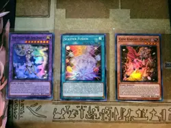YUGIOH GEM-KNIGHT QUARTZ + GEM-KNIGHT LADY ROSE DIAMOND + SCATTER FUSION POTE NM - Image 1