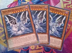 Yugioh! 3x Malefic Blue-Eyes White Dragon - LDS2-EN005 - Common - 1st Edition - Image 1