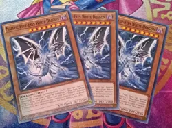 Yugioh! 3x Malefic Blue-Eyes White Dragon - LDS2-EN005 - Common - 1st Edition - Image 2