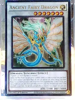 Yugioh Ancient Fairy Dragon Prismatic Ultimate Rare RA01-EN030 1st NM - Image 1