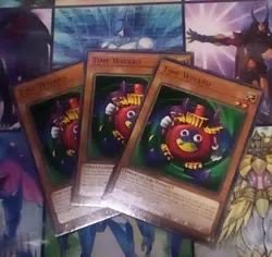 Yugioh - 3x Time Wizard Streets Of Battle City 1st Edition - NM - Image 3