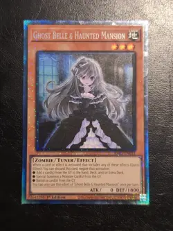 Yu-Gi-Oh! PRISMATIC COLLECTOR'S RARE (PCR) GHOST BELLE & HAUNTED MANSION 1ST NM - Image 1