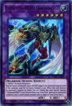 Yugioh! LP Elemental HERO Grandmerge - DUPO-EN004 - Ultra Rare - 1st Edition Lig - Image 1