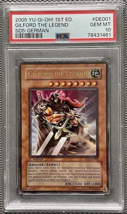 Yu-Gi-Oh! 2005 GILFORD THE LEGEND 1st Edition Ultra Rare SD5-EN001 PSA 10 GEM M - Image 1