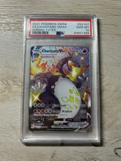 PSA 10 GEN MINT Charizard VMAX SV107/SV122 Shining Fates Pokemon Card - Image 1
