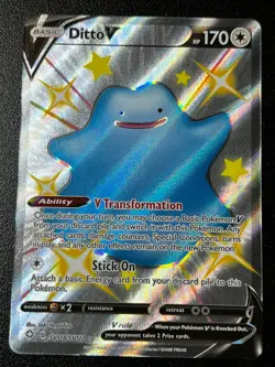 Ditto V SV118/SV122 - Shining Fates: Shiny Vault Full Art Holo Pokemon Card NM - Image 1