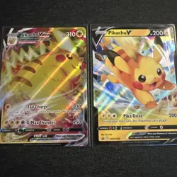 Pokemon Card TCG - Pikachu V & VMAX SWSH285 SWSH286 Black Star Promos - NM - Image 1