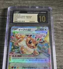 CGC 10 Pristine Eevee ex 126/187 RR Terastal Festival ex sv8a Pokemon Card - Image 2