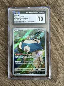 Snorlax Black Star Promo Card. 051- 151 Elite Trainer Box Rare Perfect 10 Grade. - Image 1
