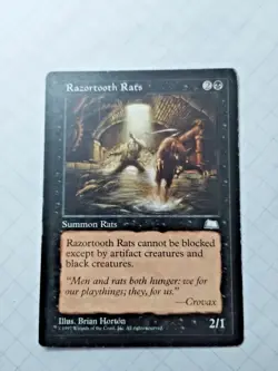MTG Razortooth Rats Weatherlight Regular Common - Some Edge Wear - See Pics - Image 1