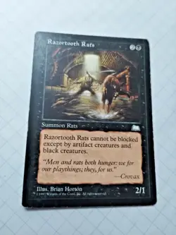 MTG Razortooth Rats Weatherlight Regular Common - Some Edge Wear - See Pics - Image 2