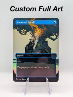 Ancestral Recall Foil Custom sticker on bulk MTG Commander - Image 1