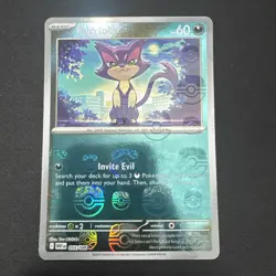 Pokemon: White Flare ENGLISH  Purrloin 055/086 Reverse Holo Master Ball Pattern - Image 1