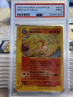 PSA 9 Ninetales Aquapolis Holo Rare H19 Pokemon 2003 Mint Ereader - Image 1