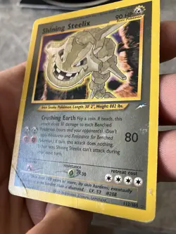 Shining Steelix 112/105 Neo Destiny Secret Rare Pokemon Vintage Holo Unlimited  - Image 2