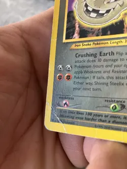 Shining Steelix 112/105 Neo Destiny Secret Rare Pokemon Vintage Holo Unlimited  - Image 3