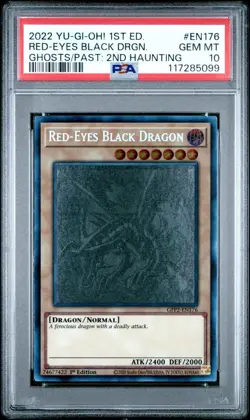 Yugioh Red-Eyes Black Dragon GFP2-EN176 1st Edition Ghost Rare PSA 10 GEM MINT - Image 1
