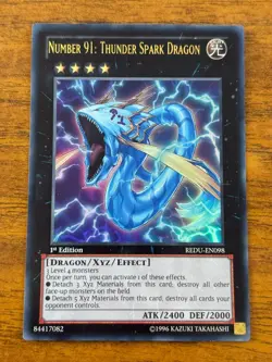 Number 91: Thunder Spark Dragon - YuGiOh TCG - REDU-EN098 - Image 4