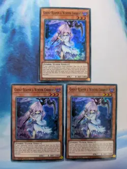 YuGiOh! Ghost Reaper & Winter Cherries MP22-EN256 Super Rare x 3 PLAYSET 1st Ed - Image 1