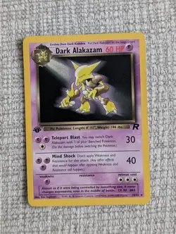 Dark Alakazam 18/82 1st Edition Non-Holo Rare Team Rocket Pokémon Card - Image 13