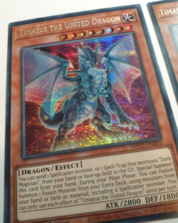 3 x Timaeus the United Dragon MP23-EN003 - Prismatic Secret Rare YuGiOh Playset - Image 6