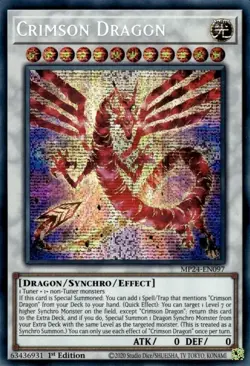 Yugioh! LP Crimson Dragon - MP24-EN097 - Prismatic Secret Rare - 1st Edition Lig - Image 1