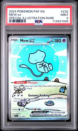 POKEMON PAF EN-PALDEAN FATES MEW 232 SPECIAL ILLUSTRATION RARE PSA 9 MINTY CARD  - Image 1