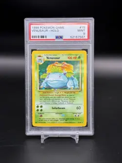 1999 Pokemon Base Set Venusaur Holo Hologram #15 PSA 9 WC - Image 1
