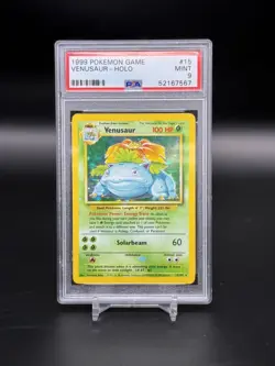 1999 Pokemon Base Set Venusaur Holo Hologram #15 PSA 9 WC - Image 3