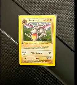 Pokemon Card Aerodactyl 1/62 Fossil Holo Rare 1st Edition Pre Release - Image 3