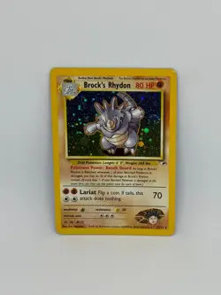 Pokemon Card Brock's Rhydon 2/132 Gym Heroes HOLO SWIRL RARE - PL - Image 1