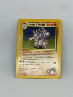 Pokemon Card Brock's Rhydon 2/132 Gym Heroes HOLO SWIRL RARE - PL - Image 3