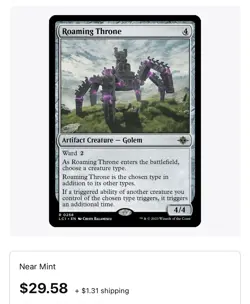 Roaming Throne Magic: The Gathering Card - Artifact Creature Golem - Image 3