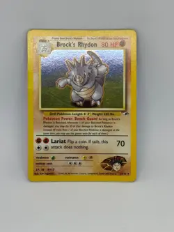 Pokemon Card Brock's Rhydon 2/132 Gym Heroes HOLO RARE - LP - Image 2