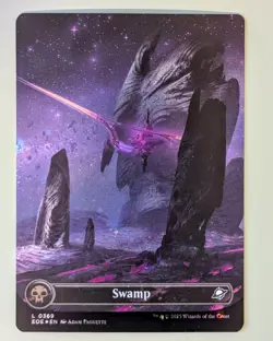 Swamp (Galaxy Foil) - Edge of Eternities 369 Borderless - Mint, Pack Fresh - MtG - Image 1