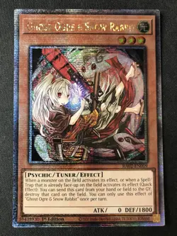 Yugioh RA02-EN009 Ghost Ogre & Snow Rabbit Alt Art Quarter Century Secret 1st MP - Image 1