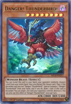 Danger! Thunderbird! - MP19-EN217 - Ultra Rare - 1st Edition NM YuGiOh!  2019 Go - Image 1