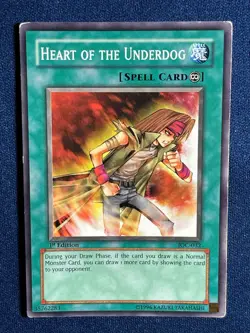 YUGIOH! INVASION OF CHAOS:  #IOC-032 HEART OF THE UNDERDOG SHORT PRINT 1ST ED - Image 1