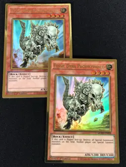 Yugioh Fossil Dyna Pachycephalo MGED-EN008 1st Gold x2 (NM) - Image 1